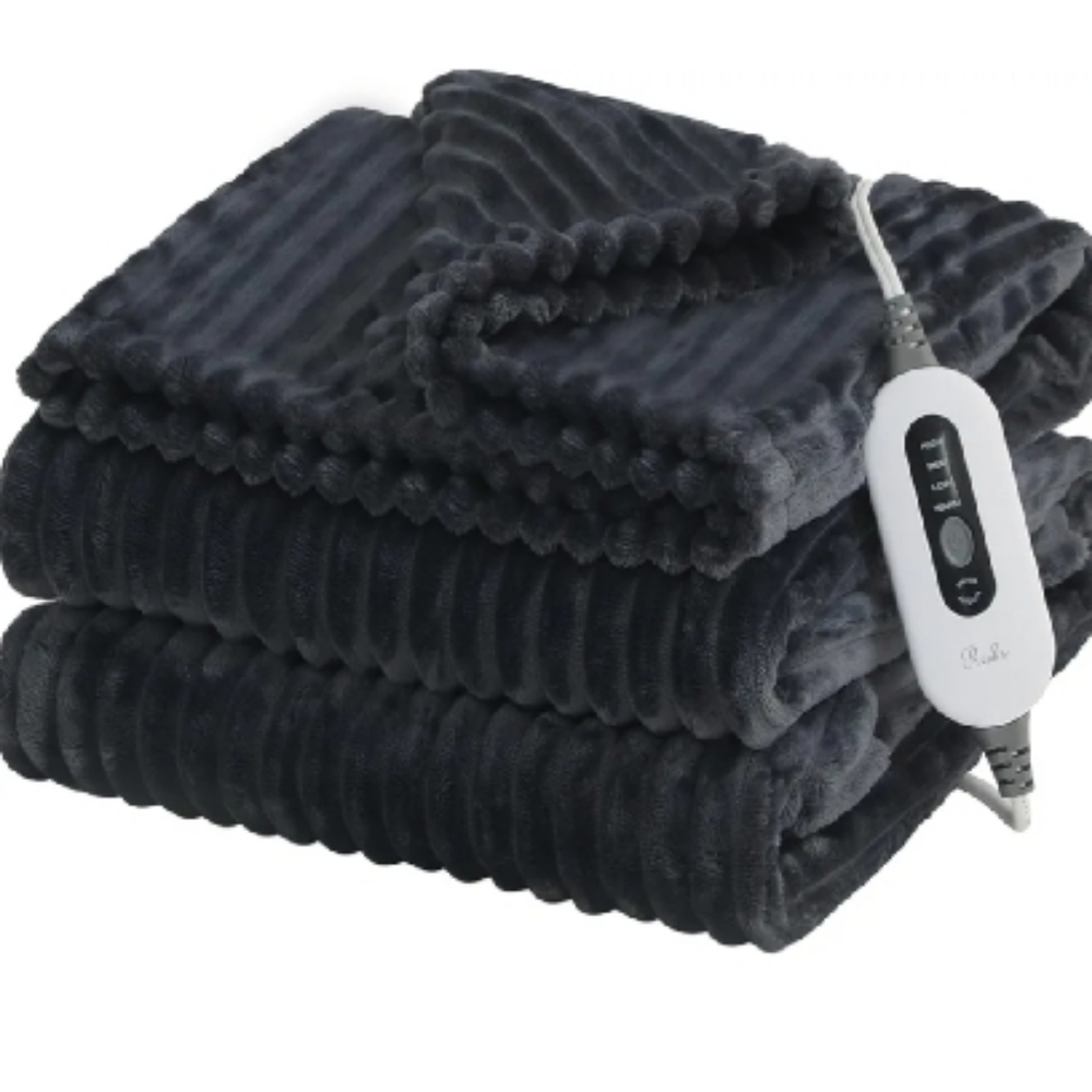 🆕 Soft Dark Grey Heated Blanket
